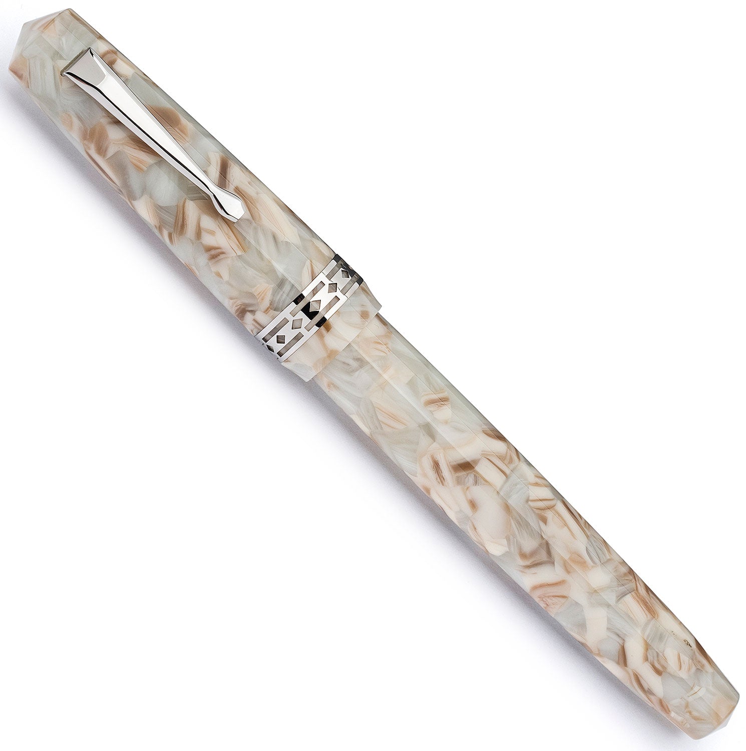 Radius Settimo Marmo Bianco silver fountain pen - Fontoplumo