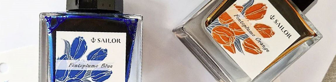 Sailor x Fontoplumo ink in orange and blue - Fontoplumo