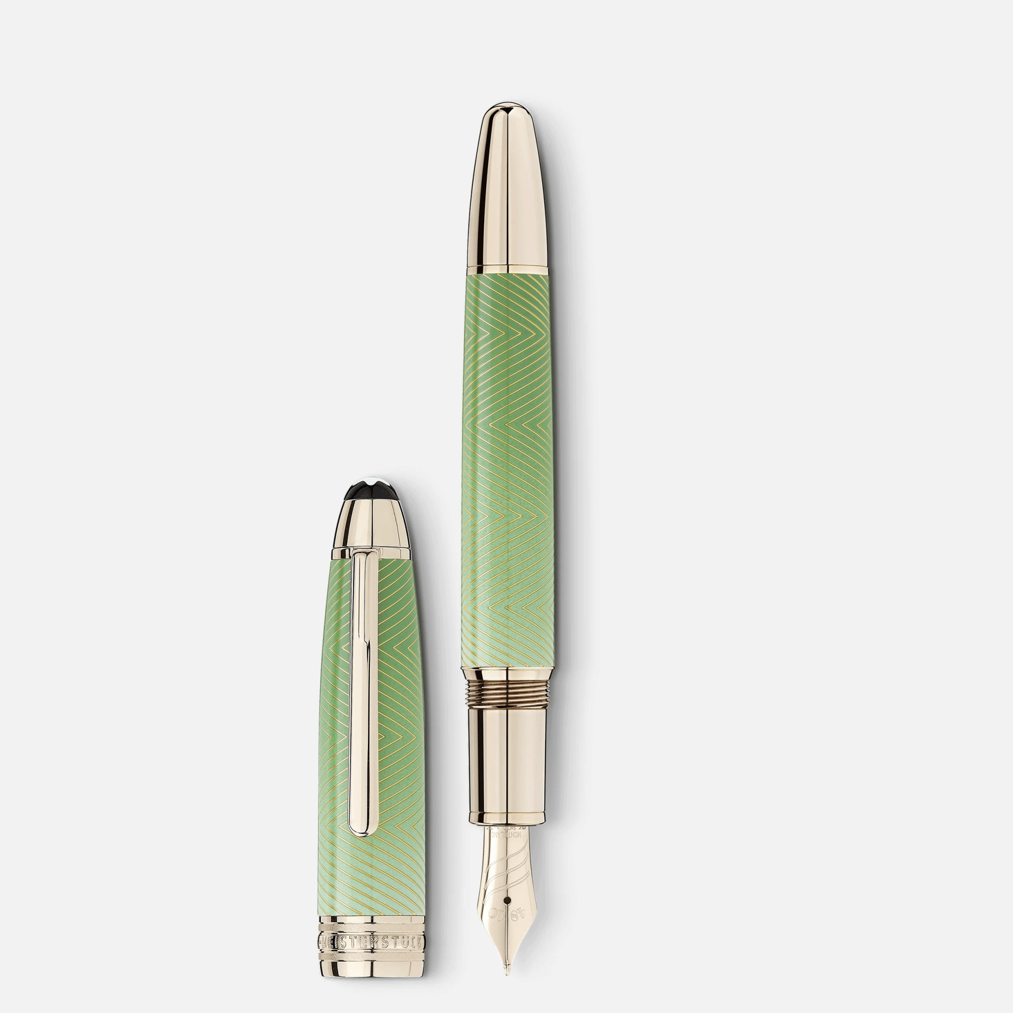 Montblanc Meisterstück Calligraphy Celadon Dégradé Solitaire curved nib fountain pen - Fontoplumo