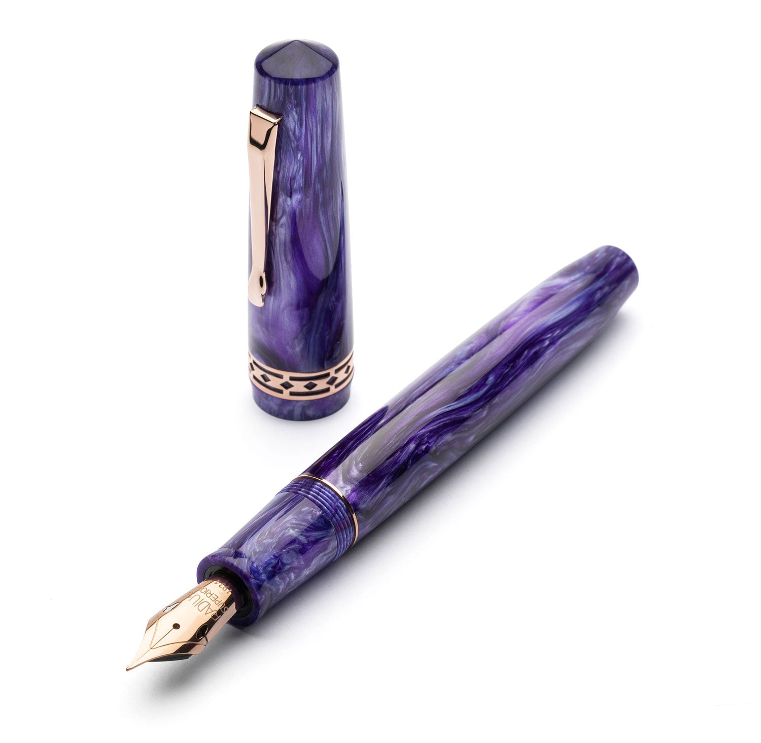 Radius Settimo Purple Swirl fountain pen - Fontoplumo