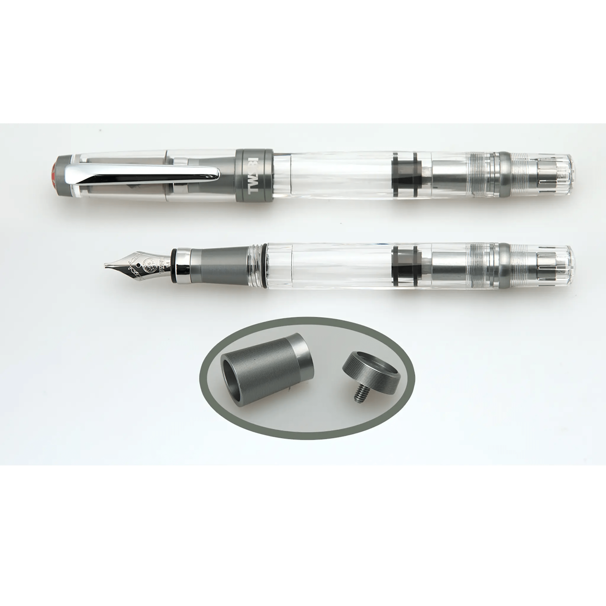 TWSBI Diamond 580 AL R nickel grey fountain pen - Fontoplumo